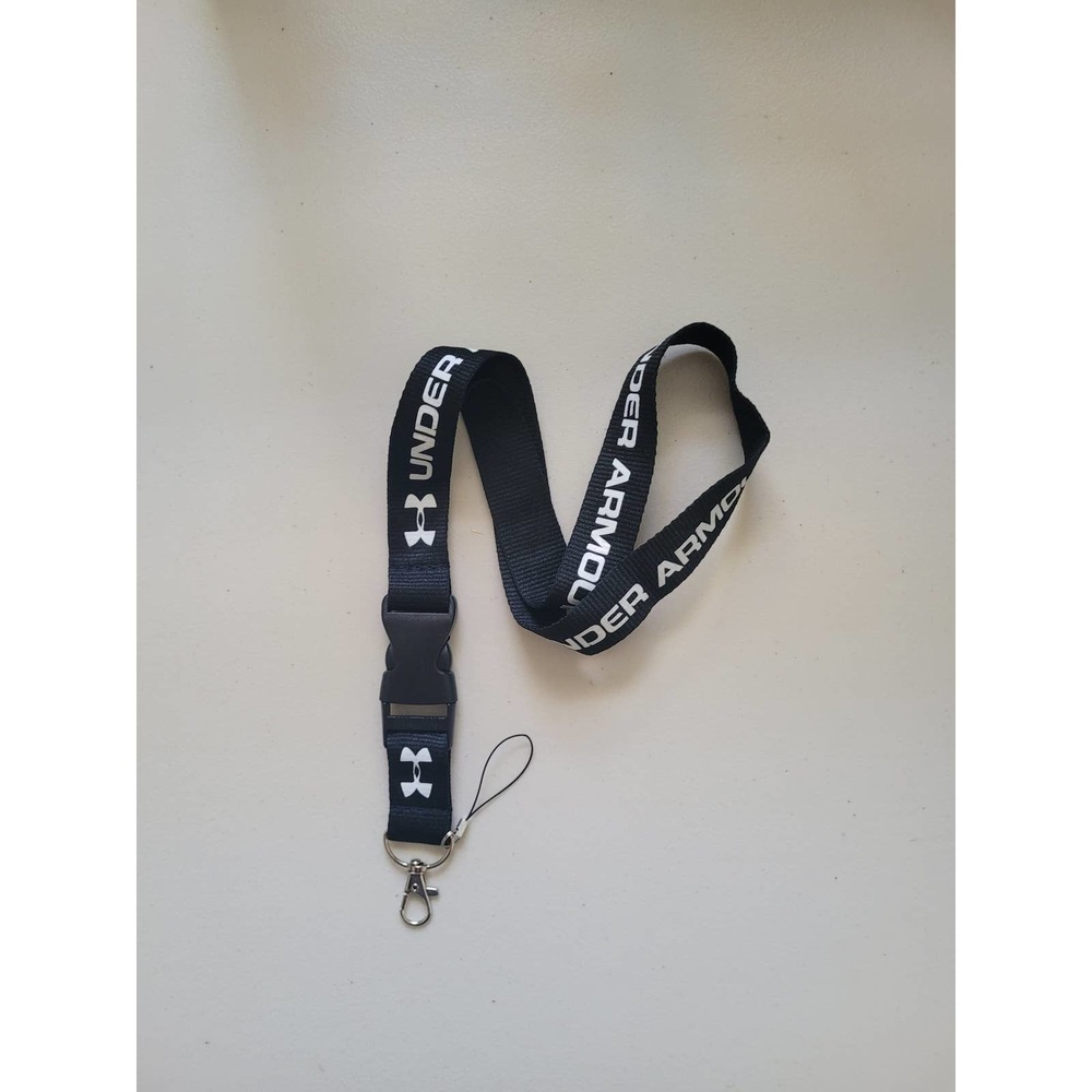 Top Clothing Brand Car Keys Holder Under Armour One Size Black Lanyard & Clip